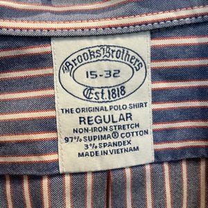Non-Iron Pinpoint Oxford Button-Down Collar, Outline Striped Dress Shirt